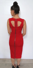 Load image into Gallery viewer, Red knee length dress