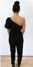 Load image into Gallery viewer, Black one shoulder jumpsuit