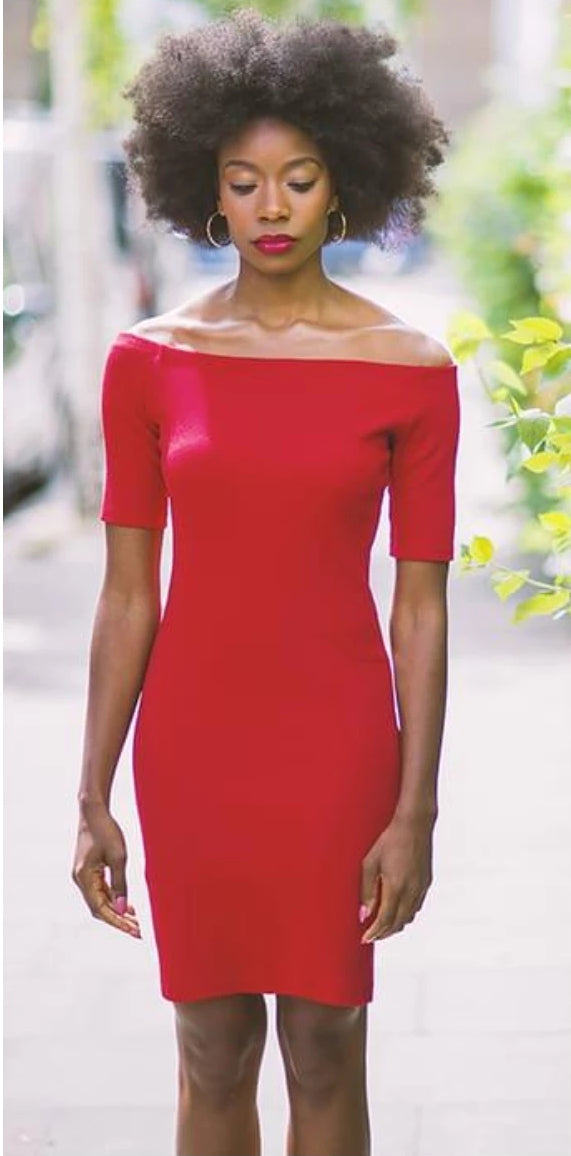 Red mini dress
