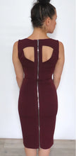 Load image into Gallery viewer, Burgundy knee length sleeveless dress