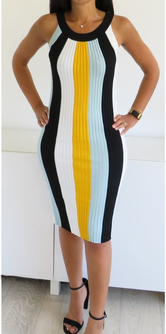 Ruya - Yellow, turquoise - Bodycon dress